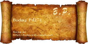Buday Pál névjegykártya